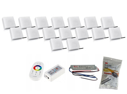 LED-belysningssten Bruklux 14x14x6 cm RGB 16 stk