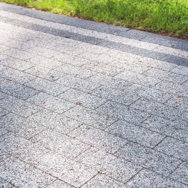 Vasket rektangulær chaussésten 6 cm grafitgrå