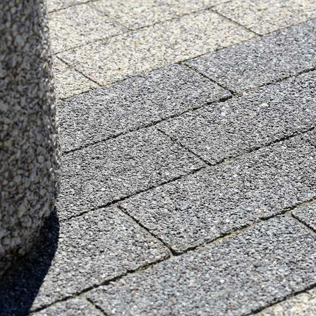 Vasket rektangulær chaussésten 6 cm grå