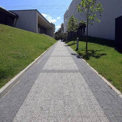 Vasket rektangulær chaussésten 6 cm grå