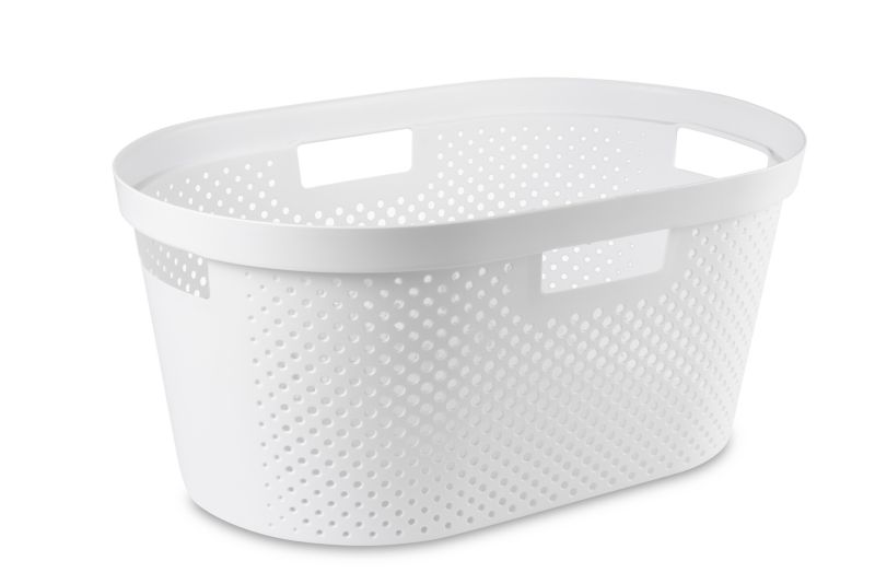 Vasketøjskurv 40 L Hvid Polypropylen 38 x 26,5 cm