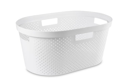 Vasketøjskurv 40 L Hvid Polypropylen 38 x 26,5 cm
