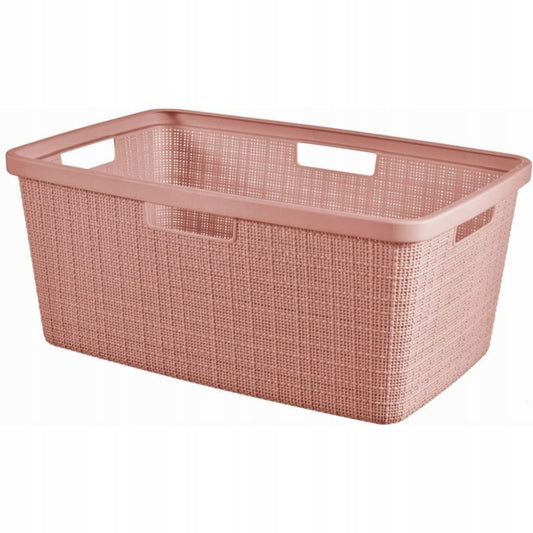 Curver Jute vasketøjskurv 46L, pudderrosa