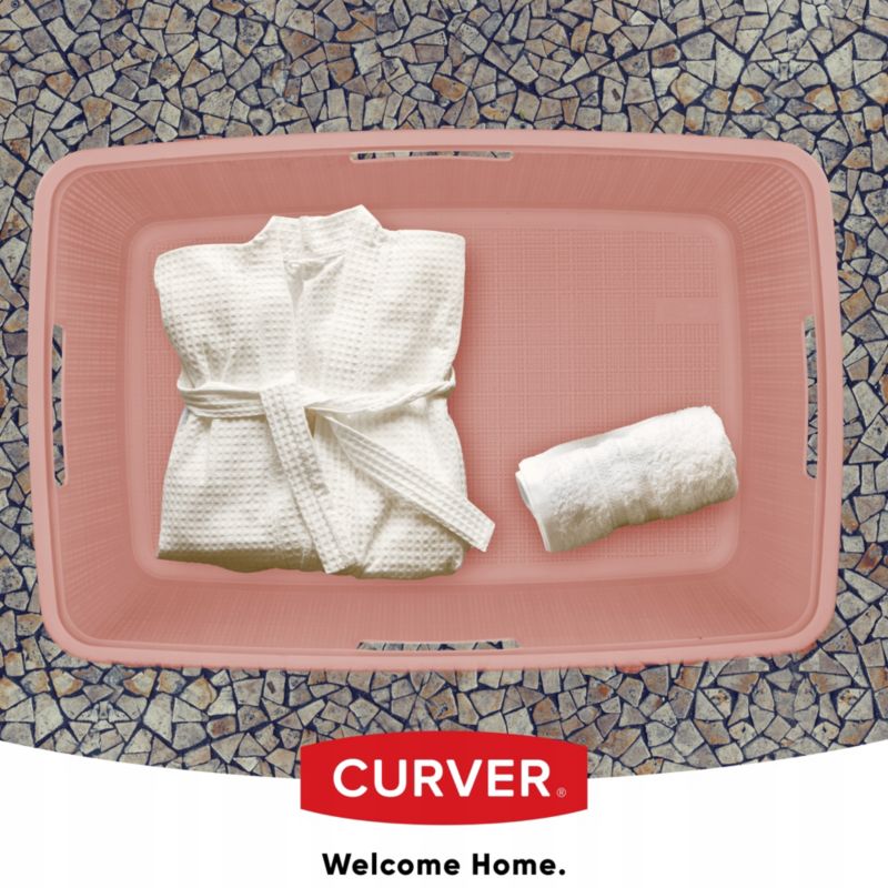 Curver Jute vasketøjskurv 46L, pudderrosa