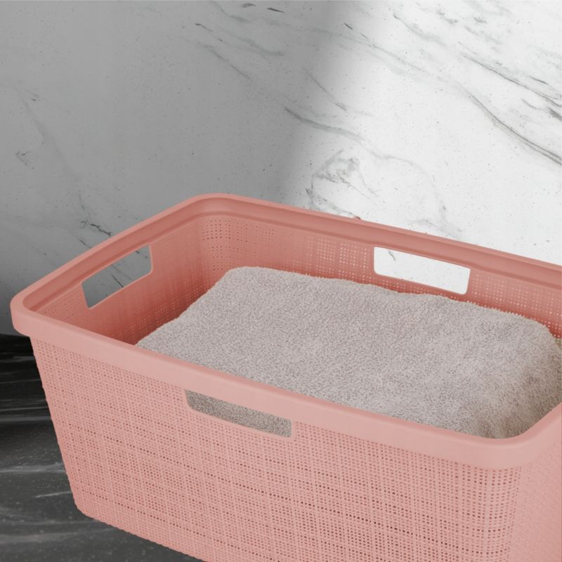 Curver Jute vasketøjskurv 46L, pudderrosa