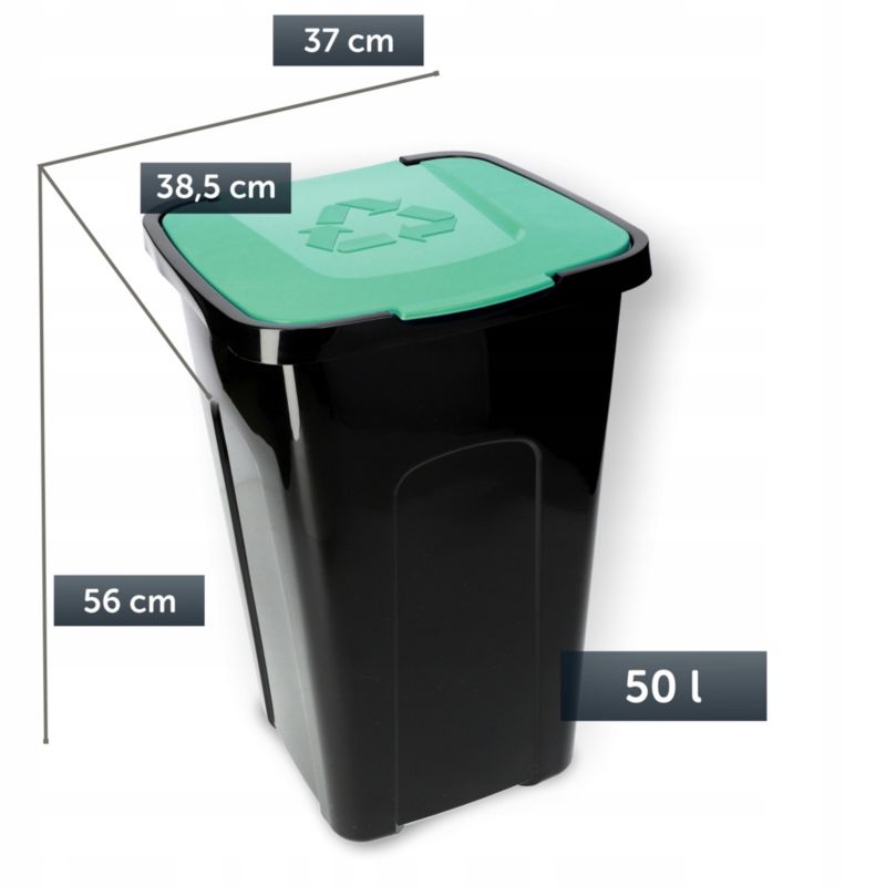 KADAX affaldsspand 4x affaldsfraktioner 50L sorteringsbeholder