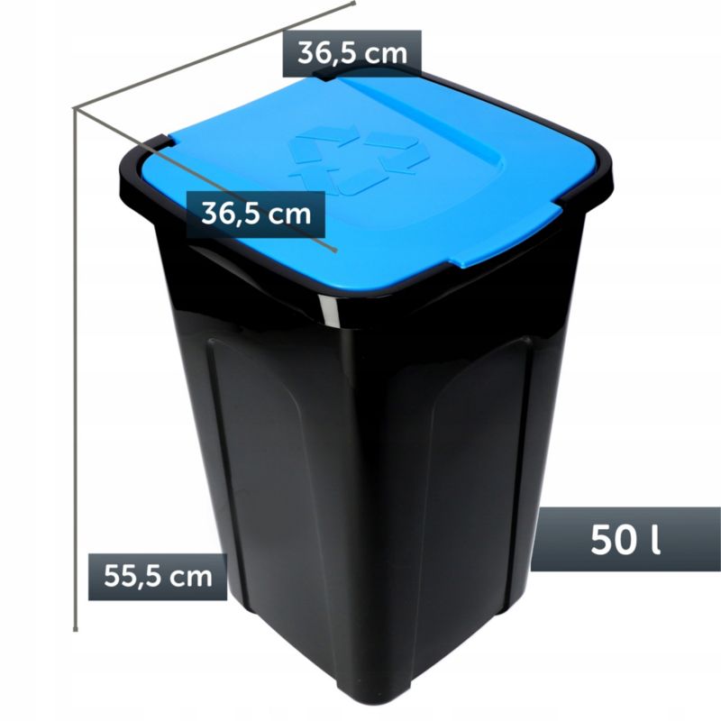 KADAX affaldsspand 4x affaldsfraktioner 50L sorteringsbeholder