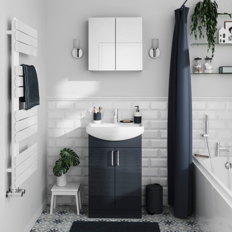 GoodHome Koros badeværelsesspand med soft-close, 3 l, mørkeblå