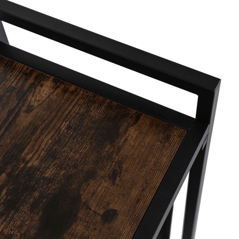 Smal Vasketøjskurv 92,5x33x71 cm Sort med Hylde 120 Liter