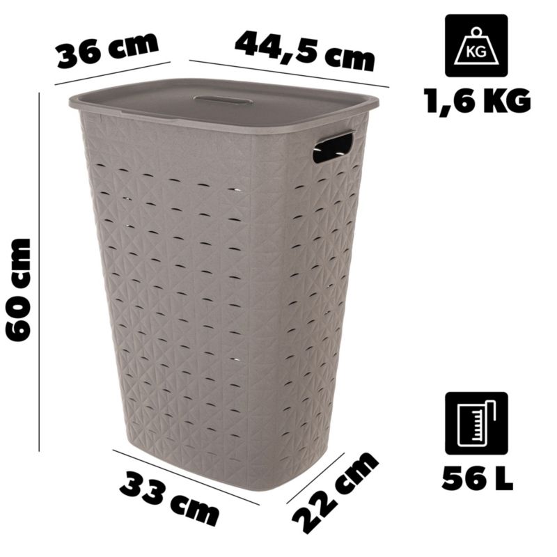 Curver Softex vasketøjskurv 56L beige 1 stk.