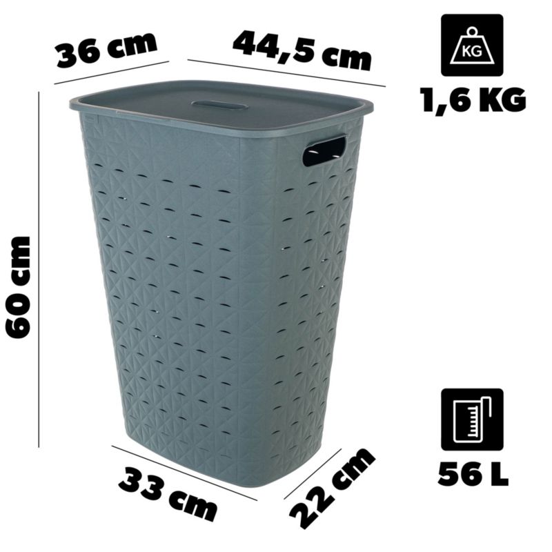 Curver Softex vasketøjskurv 56L turkis 1 stk.