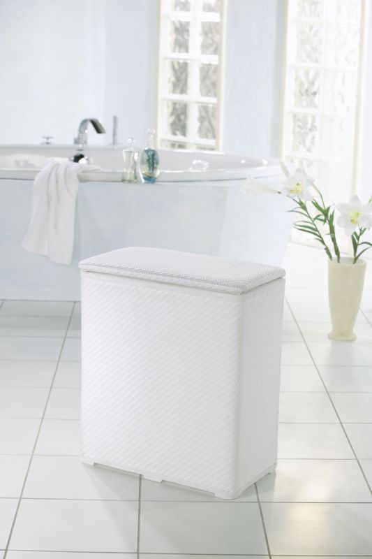 Vasketøjskurv 48x27x55 cm Hvid Plast