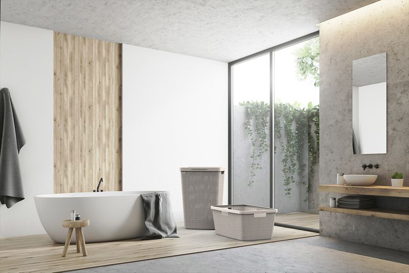 Curver Jute vasketøjskurv 58 l i creme