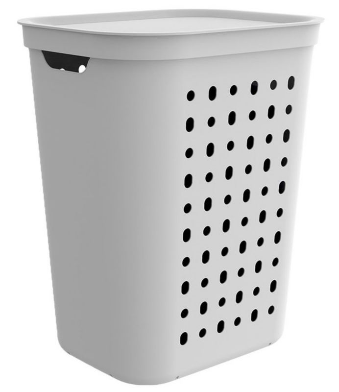 Vasketøjskurv med Låg 55 L Hvid 43,2 x 35,5 x 53,3 cm