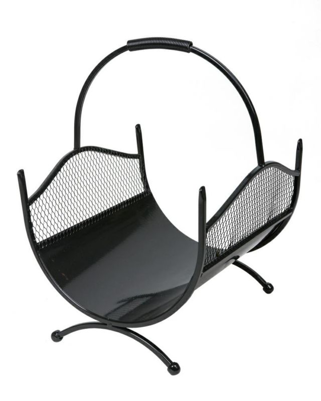 Brændekurv Criss 40x37x52 cm Sort Metal