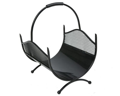 Brændekurv Criss 40x37x52 cm Sort Metal