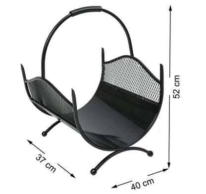 Brændekurv Criss 40x37x52 cm Sort Metal