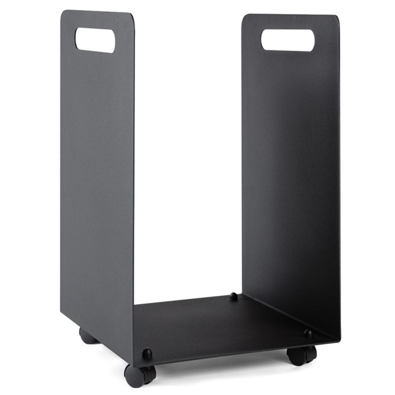 Brændekurv Mobil 40x40x65,5 cm Sort Stål