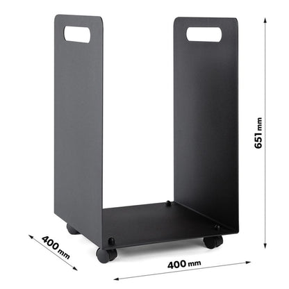 Brændekurv Mobil 40x40x65,5 cm Sort Stål
