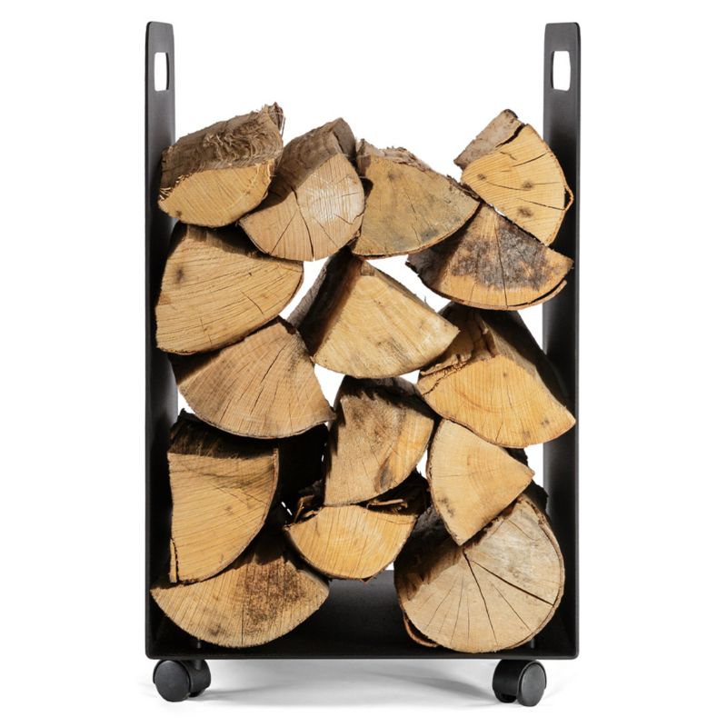 Brændekurv Mobil 40x40x65,5 cm Sort Stål