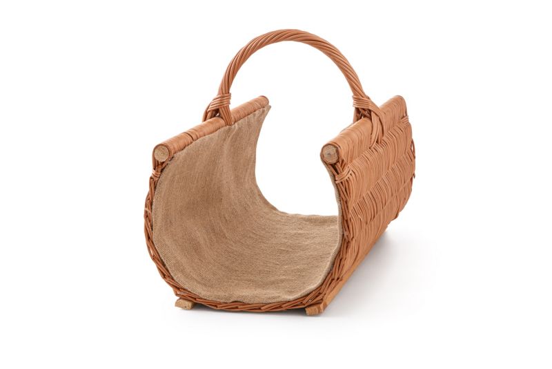 Brændekurv Lille Flettet Pil 50x37 cm Lysebrun