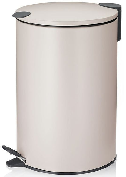 Metalaffaldsspand 12 L Beige med Pedal og Blødt Luk, 38 cm