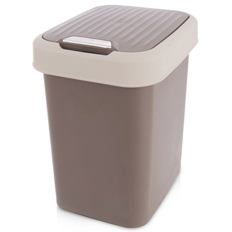 Affaldsspand Plast Brun 12 L med Vippelåg 27 x 22 x 31 cm