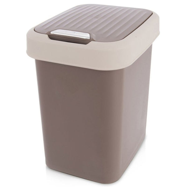 Affaldsspand Plast Brun 12 L med Vippelåg 27 x 22 x 31 cm