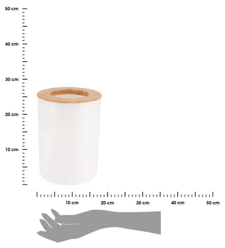Badeværelsesspand 5 L Hvid med Låg 18,5 x 24 cm