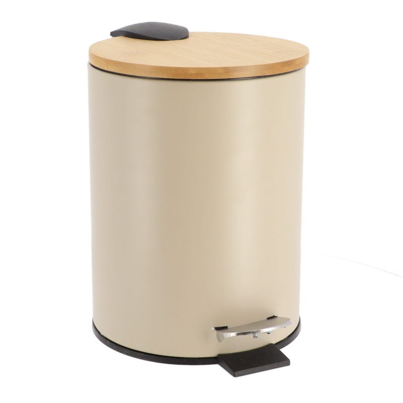Badeværelsesspand 2,5 L Beige Metal med Låg