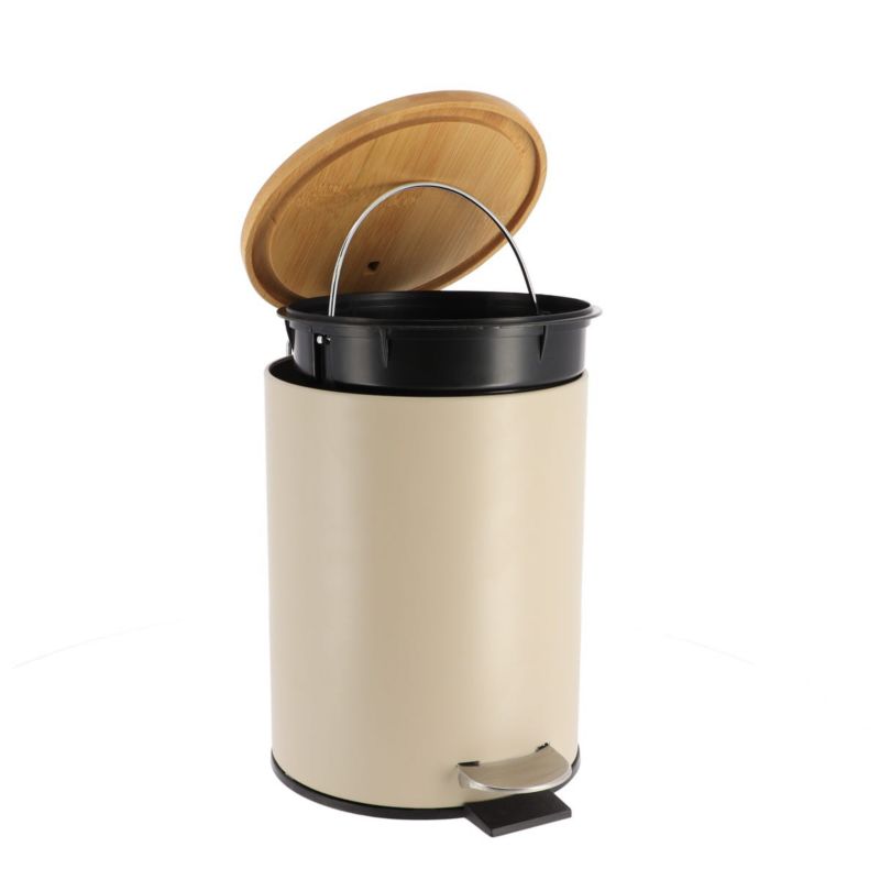 Badeværelsesspand 2,5 L Beige Metal med Låg