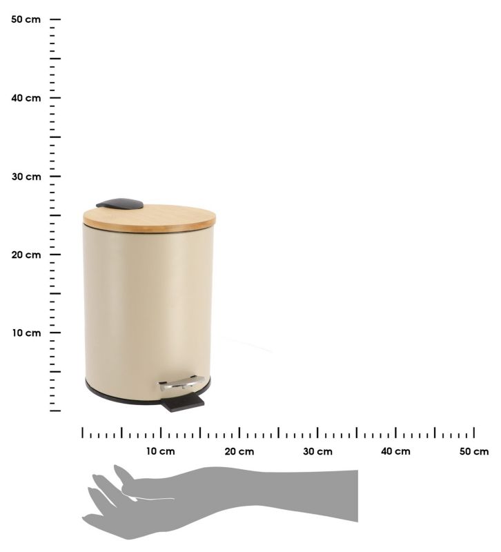 Badeværelsesspand 2,5 L Beige Metal med Låg