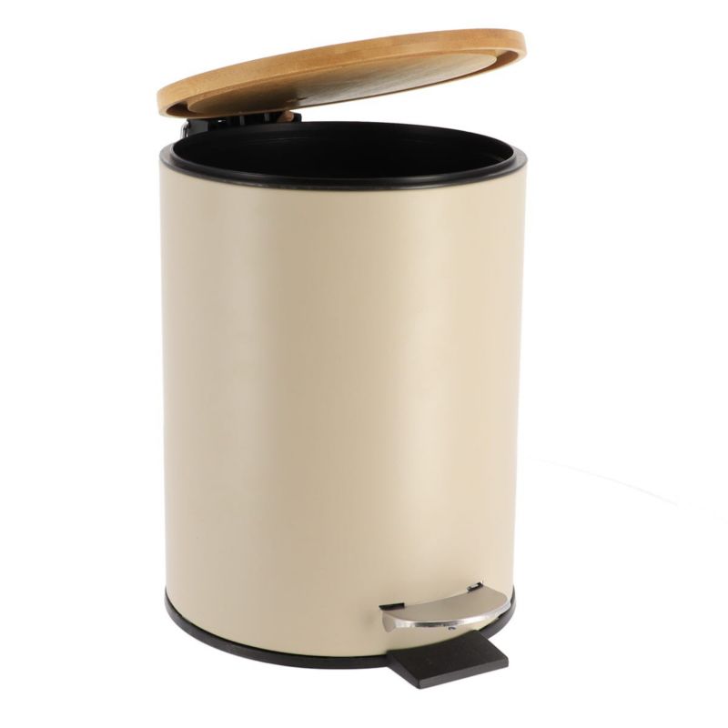 Badeværelsesspand 2,5 L Beige Metal med Låg