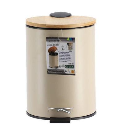 Badeværelsesspand 2,5 L Beige Metal med Låg