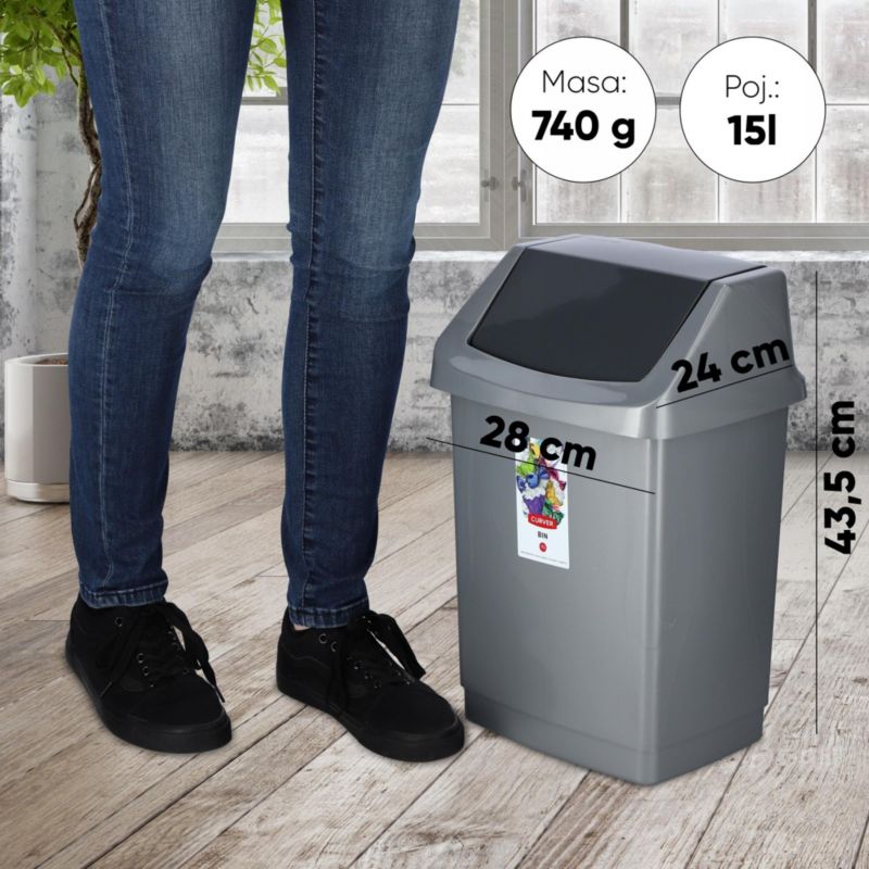 Affaldsspand Curver Click-IT 15L, grafit