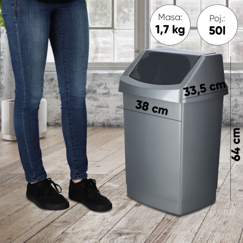 Curver Click-IT affaldsspand 50L, grafit