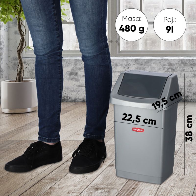 Curver Click-IT skraldespand 9L, grafit