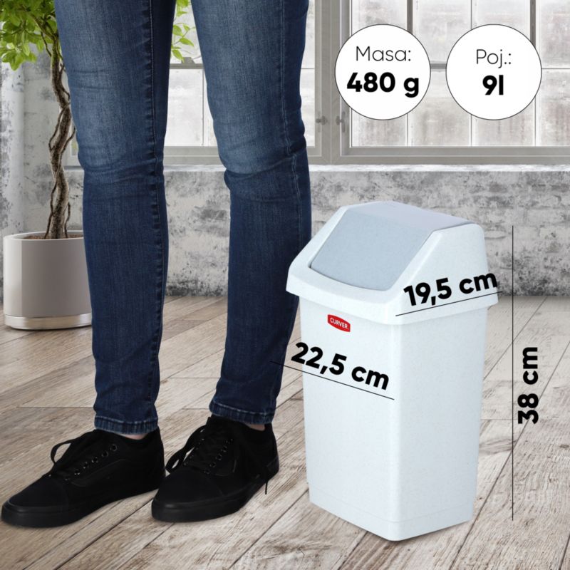 Curver Click-IT affaldsspand 9L, grå, 1 stk.
