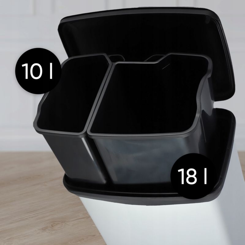 Curver Deco Bin affaldsspand 10L + 18L, sølv