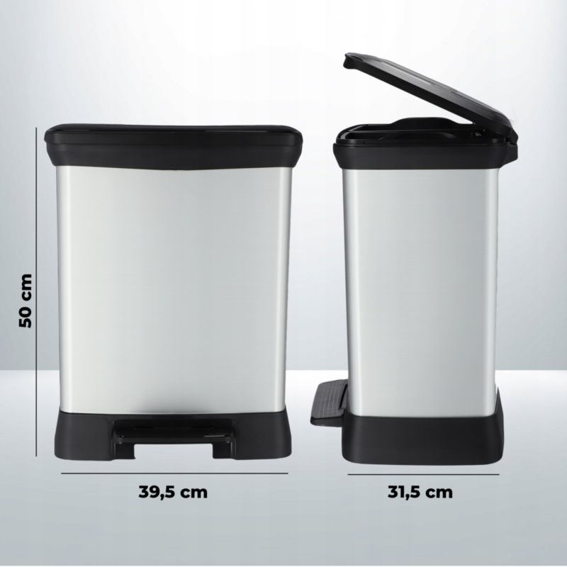 Curver Deco Bin affaldsspand 10L + 18L, sølv