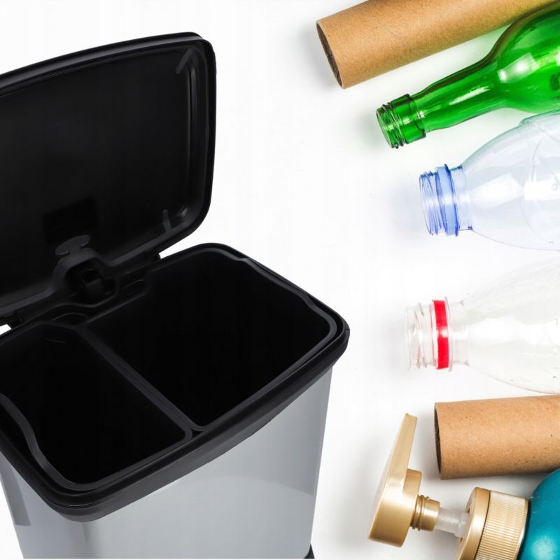 Curver Deco Bin affaldsspand 10L + 18L, sølv