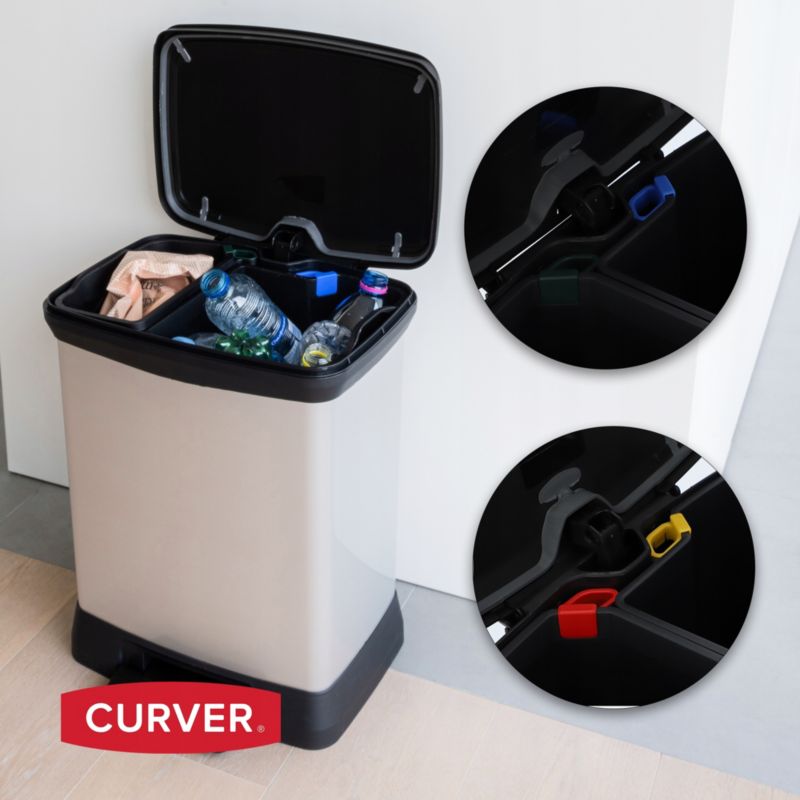 Curver Deco Bin affaldsspand 10L + 18L, sølv