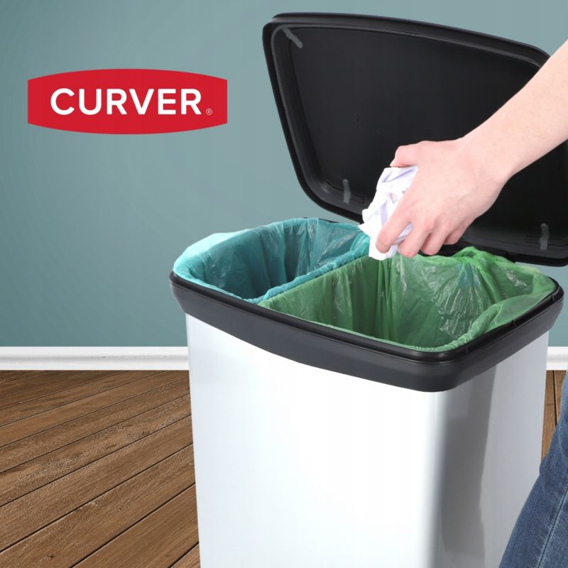 Curver Deco Bin affaldsspand 10L + 18L, sølv