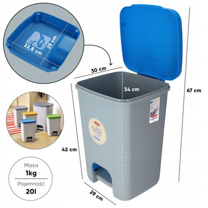 Curver Essentials skraldespand 20L, blå