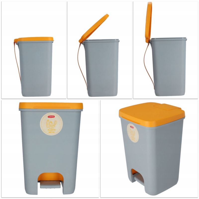 Curver Essentials affaldsspand 20L, gul