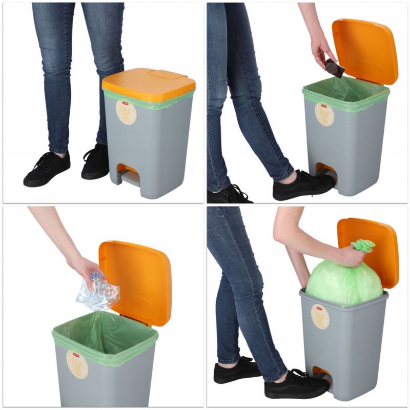 Curver Essentials affaldsspand 20L, gul
