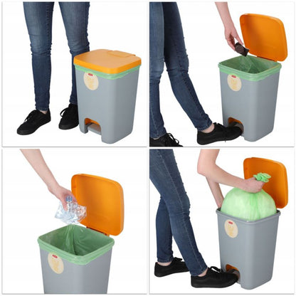 Curver Essentials affaldsspand 20L, gul