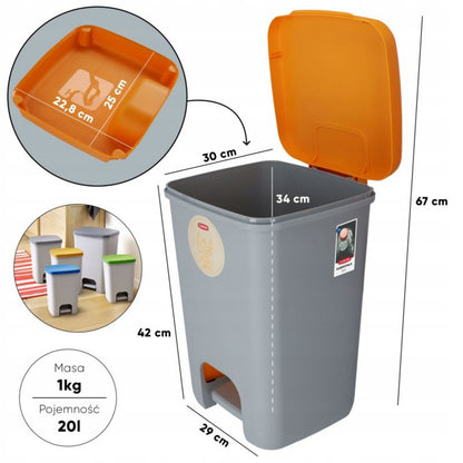 Curver Essentials affaldsspand 20L, gul