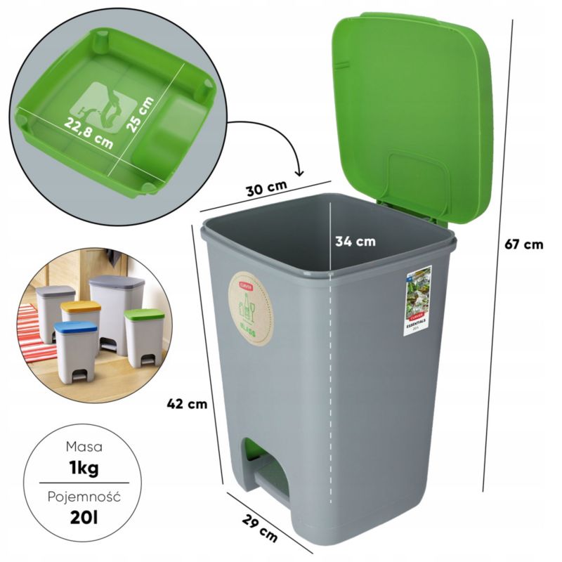 Curver Essentials affaldsspand 20L, grøn