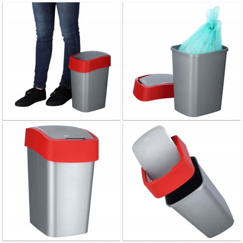 Curver Flip Bin affaldsspand 10L, rød, 1 stk.